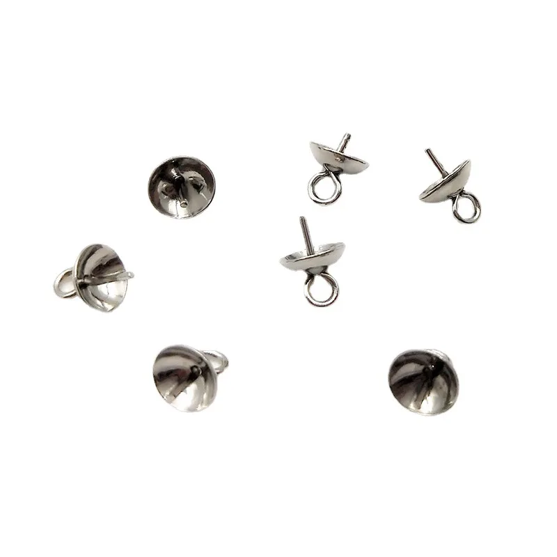 TP-C55 Hypoallergenic pure titanium bead cap connectors bail DIY jewelry accessories