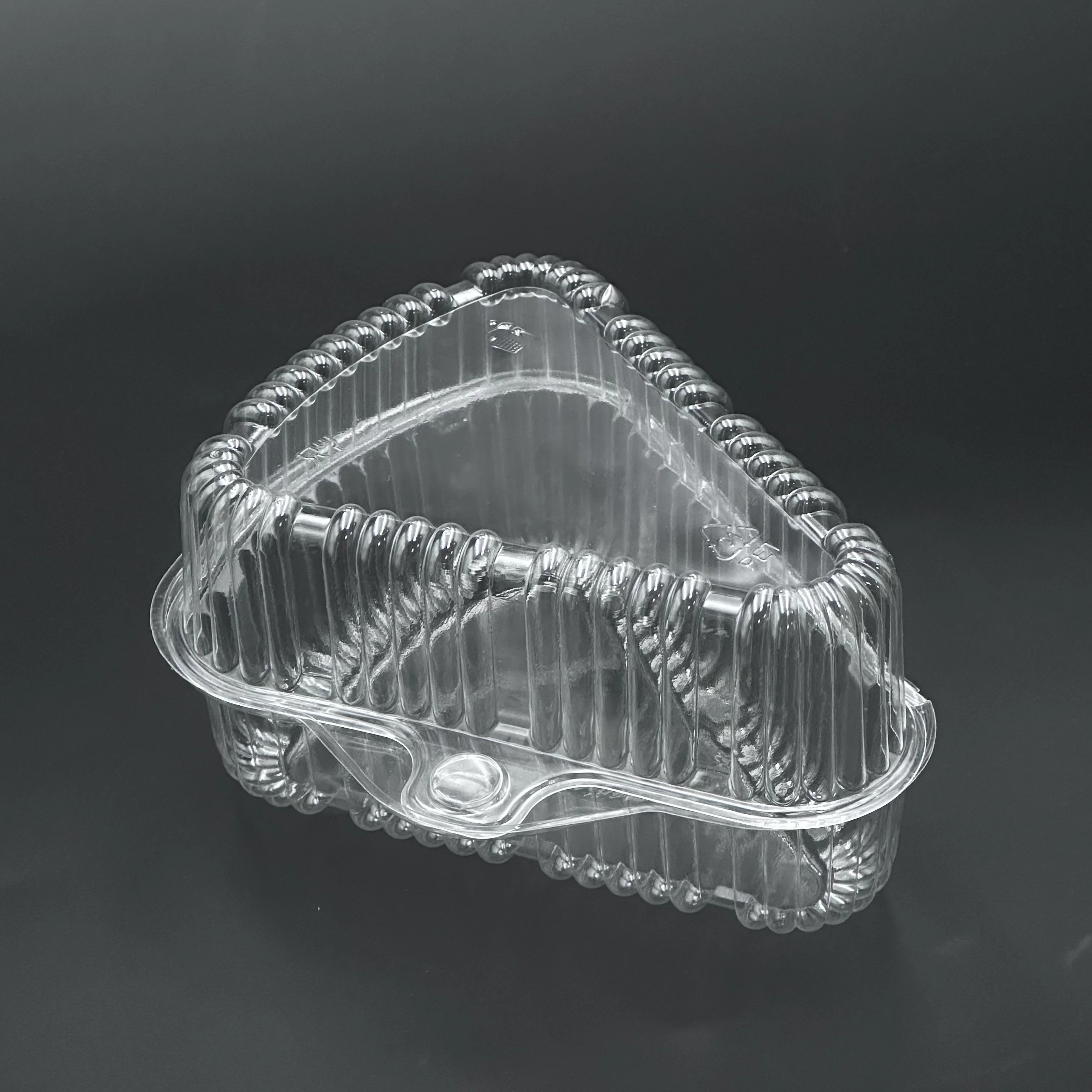 Clear Blister Disposable Transparent Cake Box Plastic Triangle Shape Cake hinged blister packs