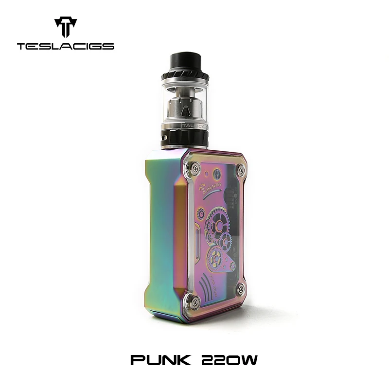 Полный комплект электронной сигареты Tesla PUNK 220W боксмод в стиле