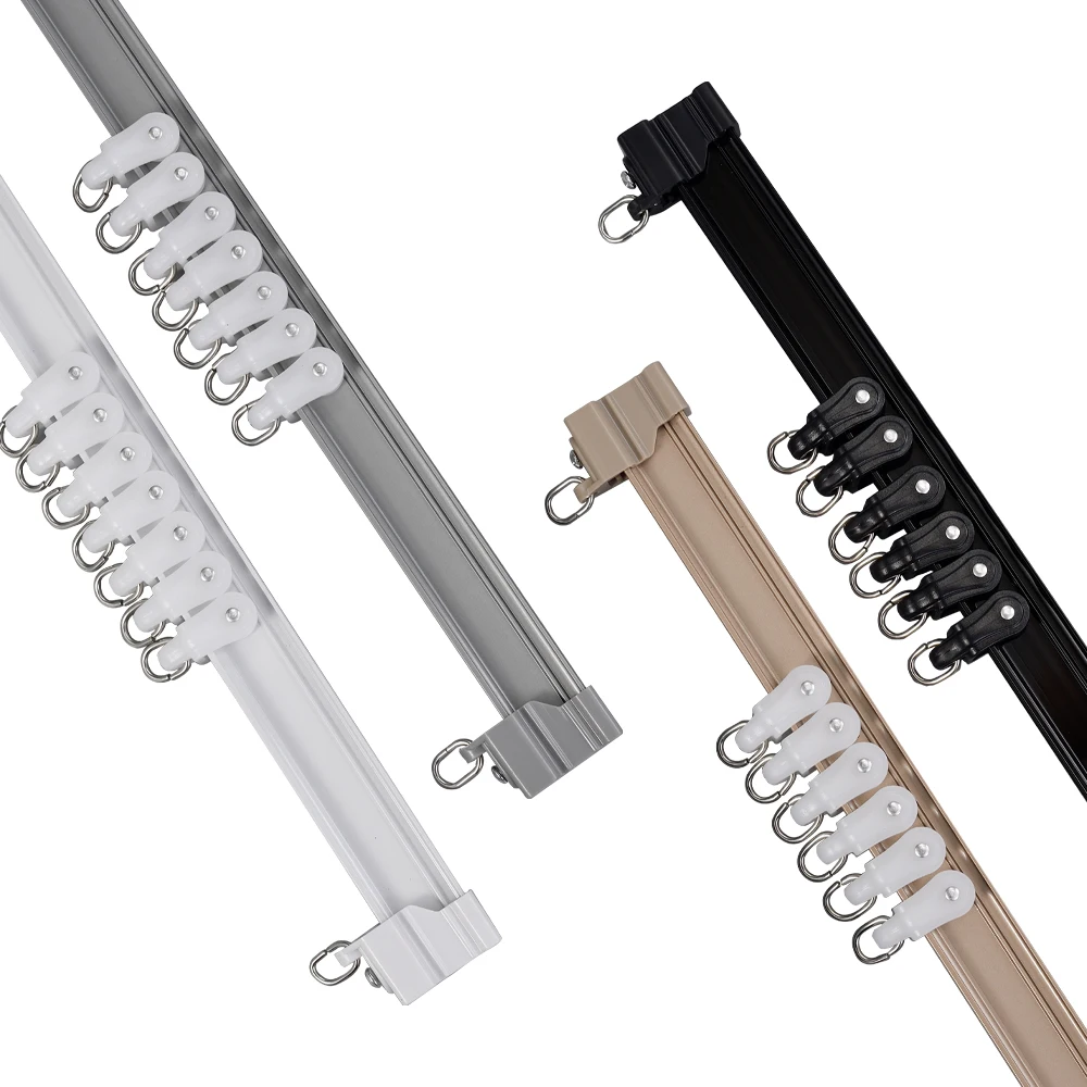  Foshan hospital flexible bending aluminum metal single soft touch curtain track for