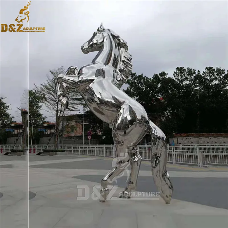 Outdoor Garden Decoration Custom Large Metal Stainless Steel Horse Sculpture Statue