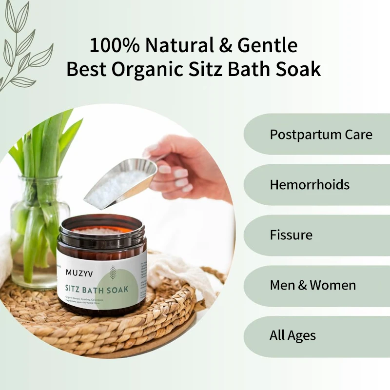 Custom natural hemorrhoid treatment pure epsom dead sea bath salts sitz bath soak for postpartum recovery care new mom