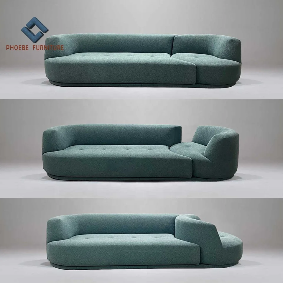 Foshan professional high end modern fabric bordone sectional sofa with swivel armchairs furniture manufacturer