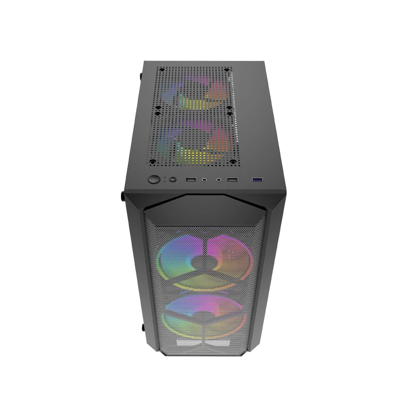 Customized PC Case for Gaming Mid Tower White Color with 280mm RGB Fan Computer Gaming Case