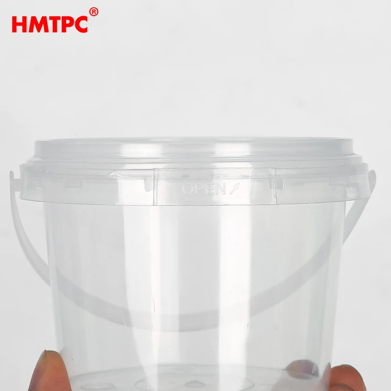 300ml Transparent Plastic Buckets Hand Carryable Plastic Fruit Box Jar Oatmeal Pail Yogurt Pot Barrel Cheap Raw Material