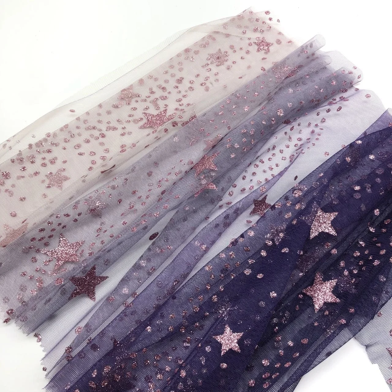 100 polyester Sparkly Sky Star Glitter Tulle Hot Sale Glitter Mesh Fabric gradient fabric bridal fabric For Party dress