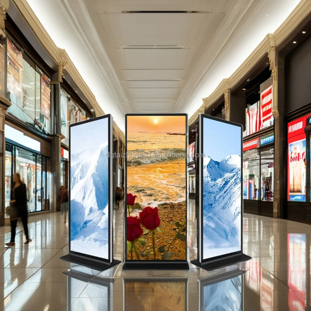 Metal Advertising Equipment 70/75/85inch AD Full screen Android Touch LCD Totem signag digit Advertising marketing display