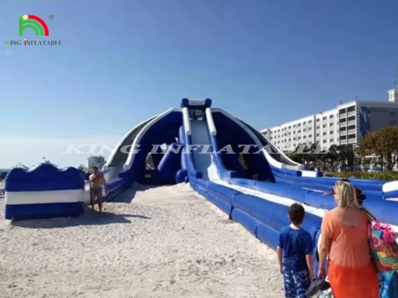 Outdoor Amusement Park Three Channels Water Entertainment Big Water Slide Inflatable