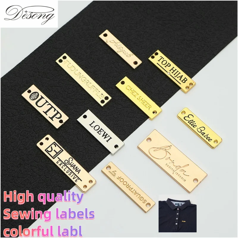 Customized sewing plate Alloy Luggage Nameplate Tag Trademark Logo Custom Pin Metal Labels For other garment accessories