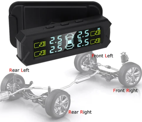 Tire Pressure Monitoring TPMS High Precision Solar External Mounted Tire Pressure On The Windshield Detection Sensor