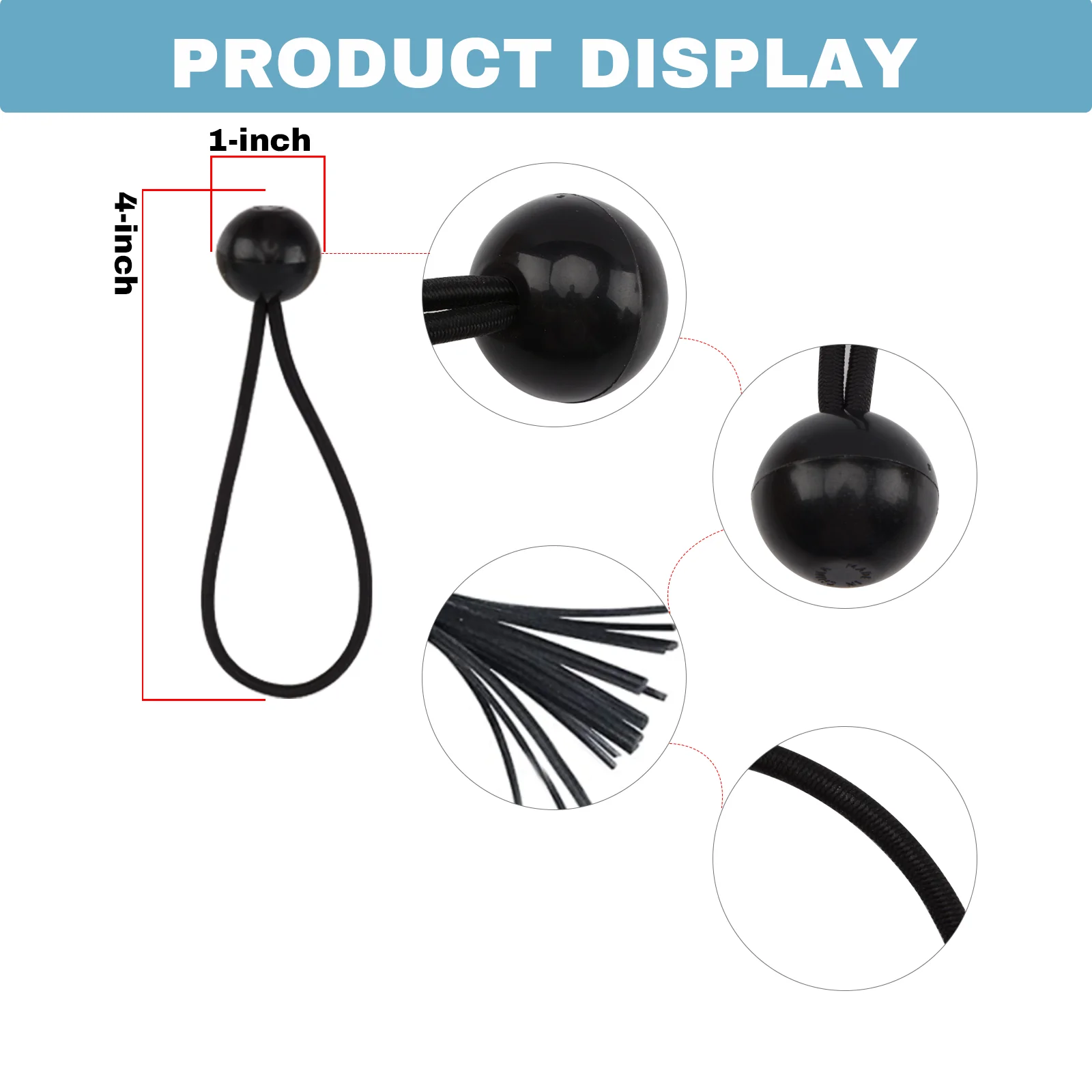 Manufacturer Wholesale 28 Pack Camouflage Bungee Ball Set Ball 1inch length 9 inch