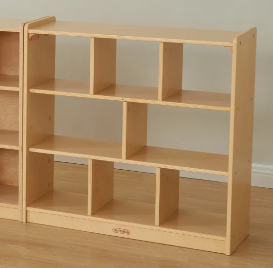Eibele High Quality Kids Wooden 6-Compartment Shelving Unit Children Wood Cabinet for Daycare Preschool Childcare Kindergarten