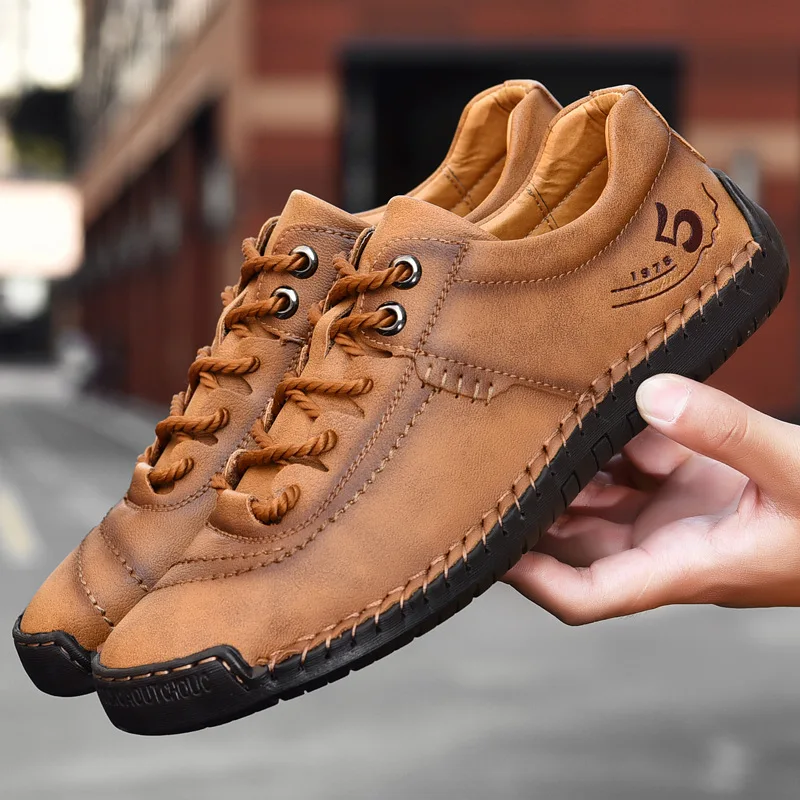  Genuine Leather Men Casual Shoes Luxury Brand 2019 Mens Loafers Moccasins Breathable Slip on Black Driving Plus Size