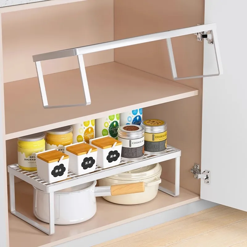 OWNSWING Kitchen Cabinet Plates Dishes Storage Shelf Living Room Over Display Spice Space Saving Rack For Pantry Cabinet