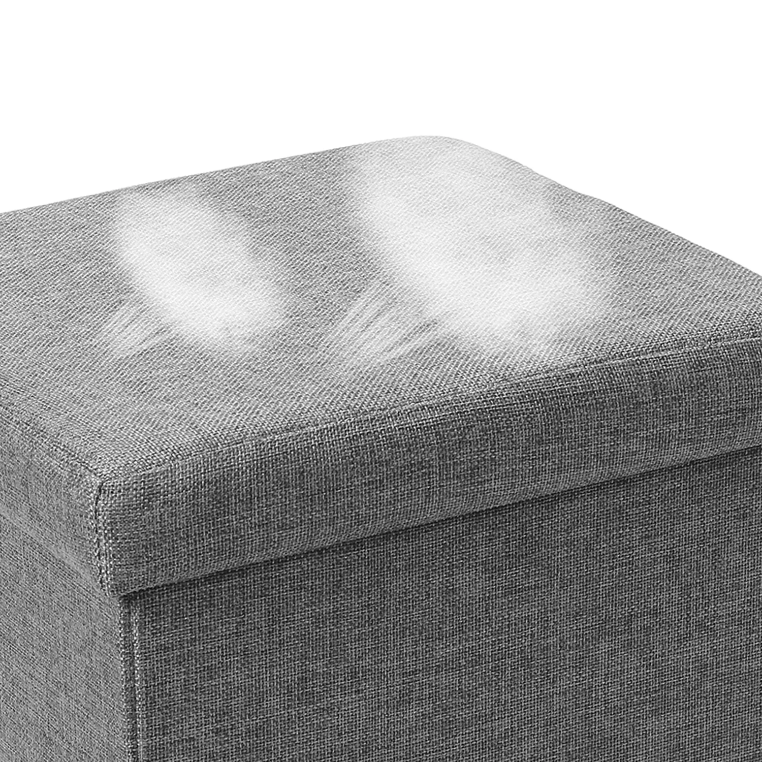 Bailey Folding Storage Ottoman Stool Padded Seat Footrest Stool with Storage Space End of Bed Ottoman