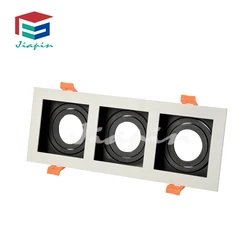 Hot sale GU10x3 square lamp housing indoor IP20 white+black GU10 down light led downlight for hotel