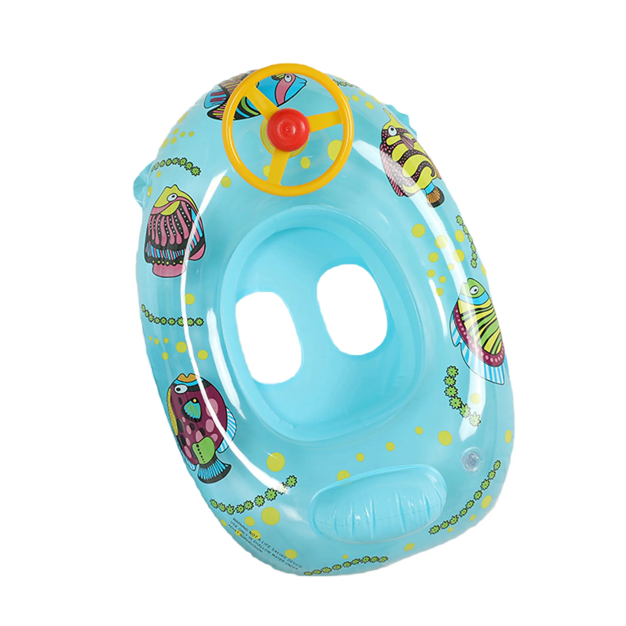 Wheel Baby Custom swimming ring cartoon cute inflatable swimming car boat with horn steering
