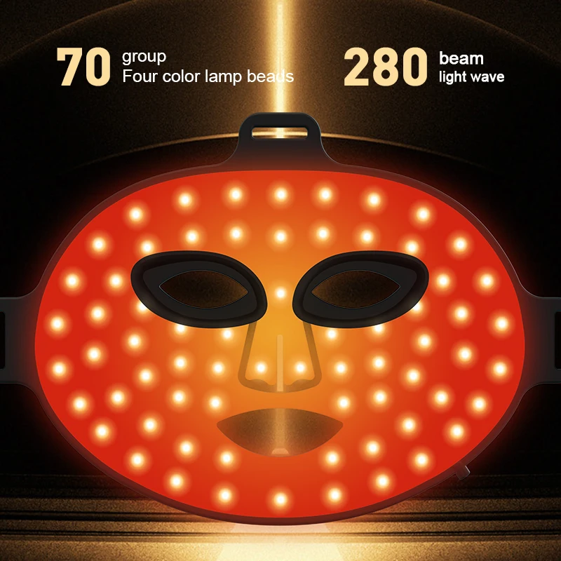 Foldable 8 color LED Light Silicon Infrared Red Light therapy Facial Treatment Device Led Face Mask