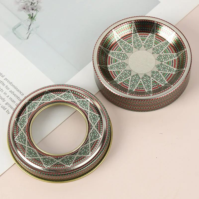 Empty Round 1g 2g Saffron Packaging Gold Metal Saffron Tin Boxes with Clear Window Lid