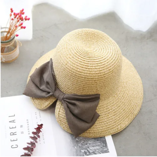 Women Summer New Style Folding Bow Fisherman Travel Sun Beach Straw Hats