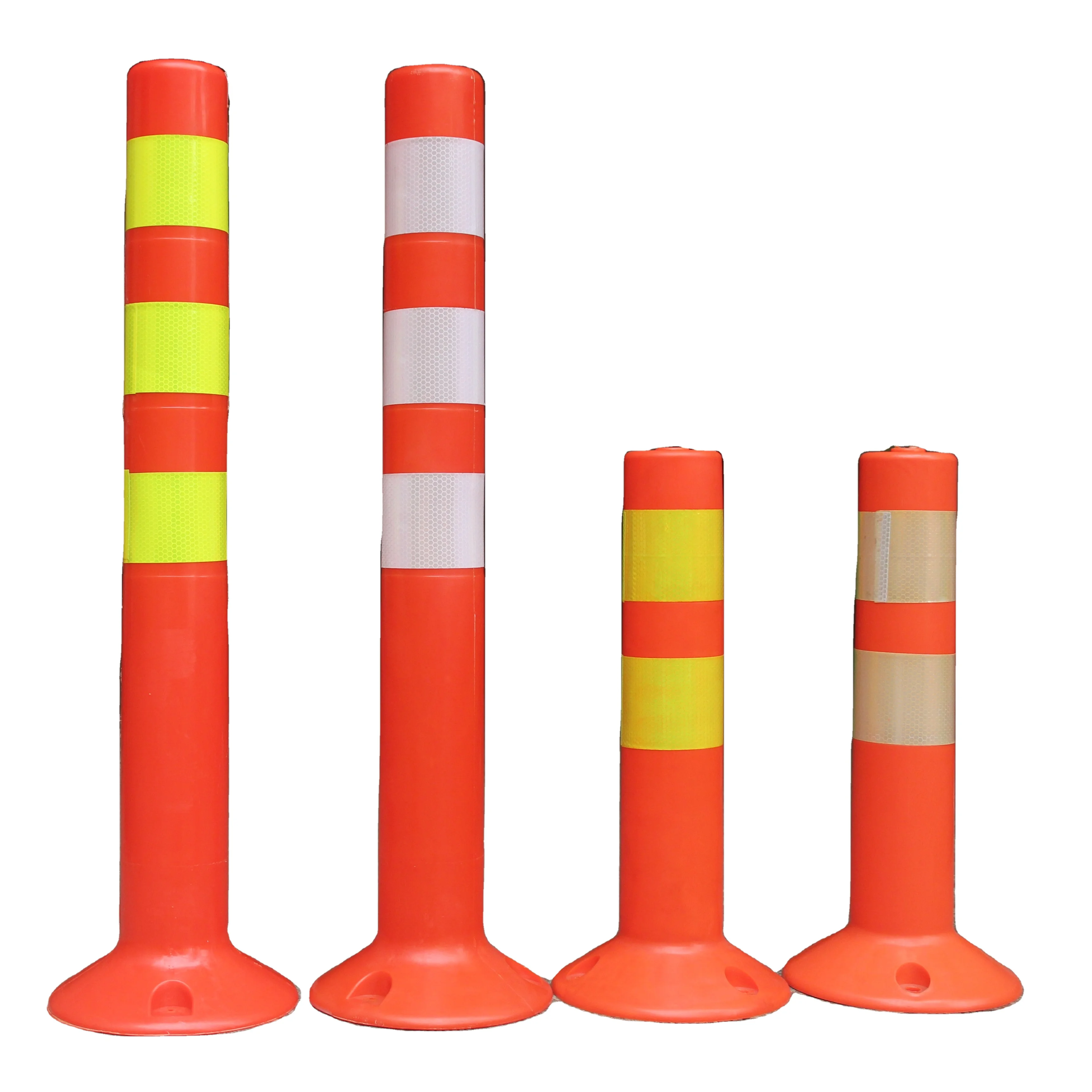 Road Traffic Safety Product Plastic Flexible Road Divider Traffic Bollard  PE Warning Post