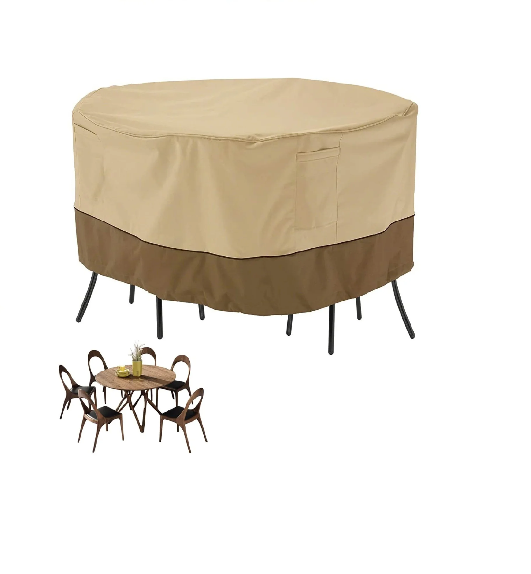 Оксфордская ткань 600D, устойчивая к разрыву садовая Защита от УФ лучей, наружный круглый стол, водонепроницаемый чехол для мебели