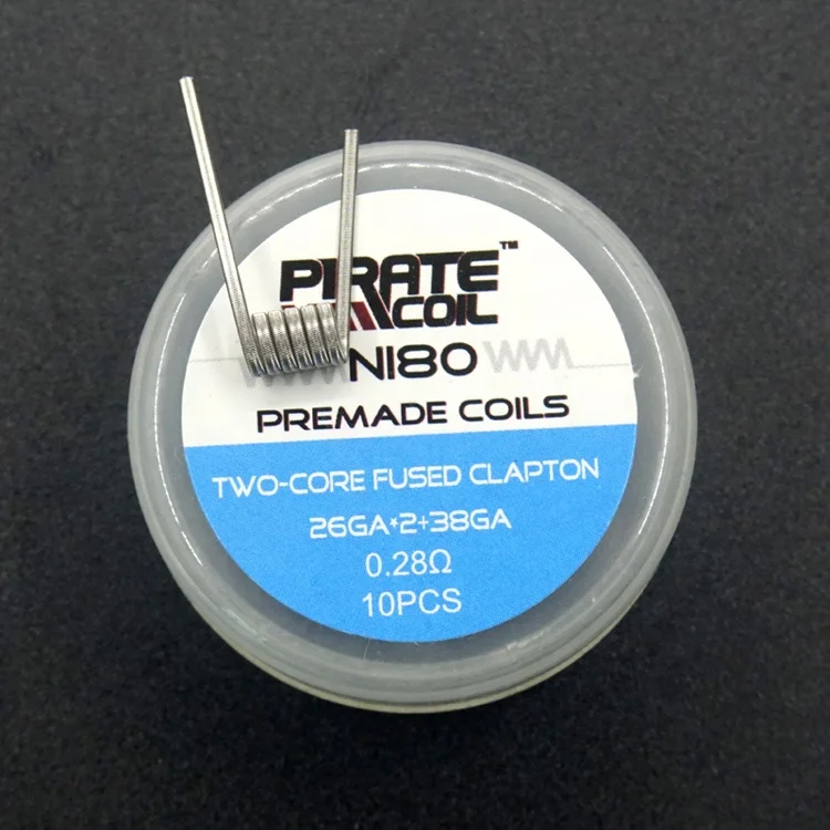 E cigarette coils 38g ni80 wire two core fused clapton 26G*2+38G prebuilt vape coils