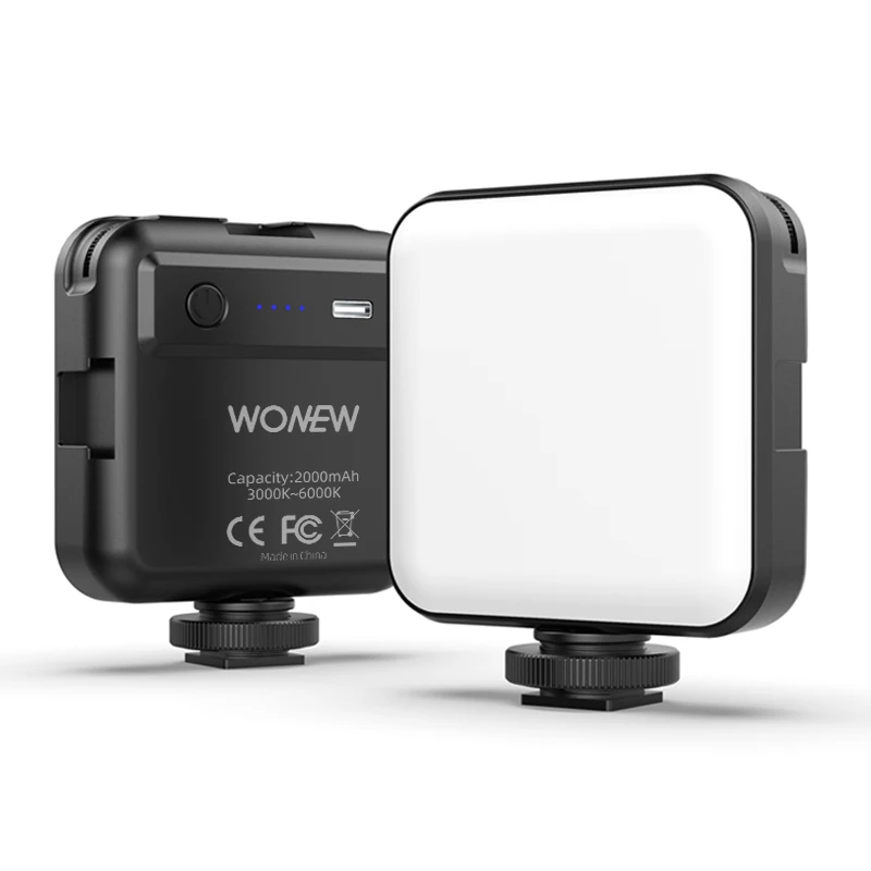 WONEW 3000-6000K Rechargeable 4' LED Video Conference Photography Panel Light Kit with Clip 100 Lamp Beads for PC/Phone Camera