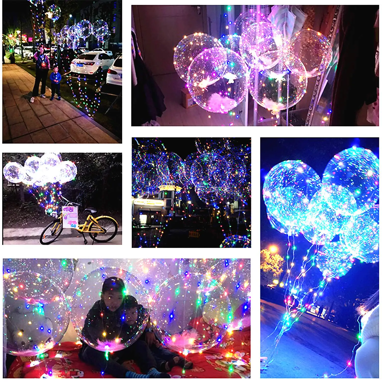 LED BoBo Balloons 3 Levels Flashing LED String Lights Helium Balloons Christmas Wedding Birthday Party Decorations
