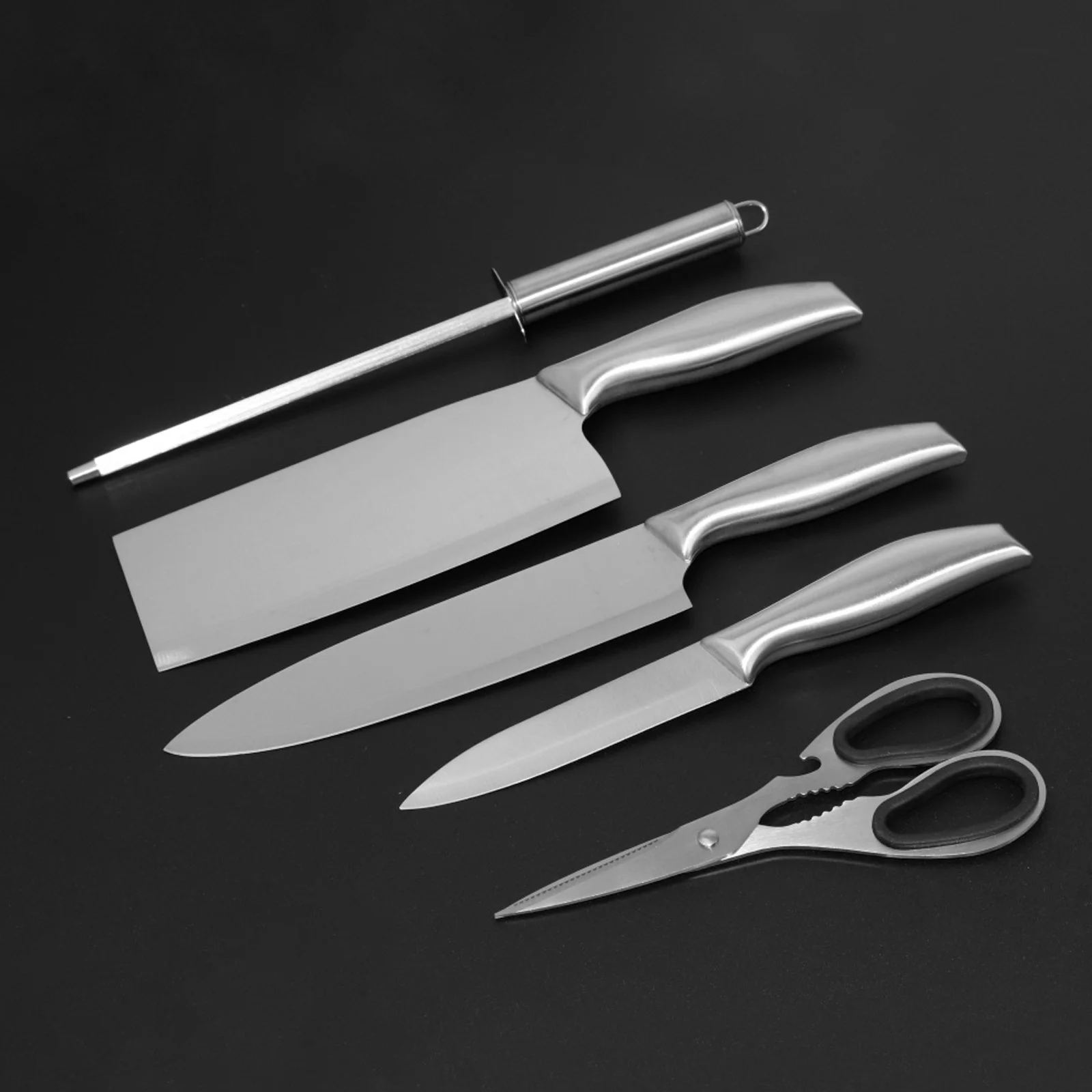 5pcs Knife Holder And Scissors Wooden Knife Block Set Kitchen Knife Set For Gift Box
