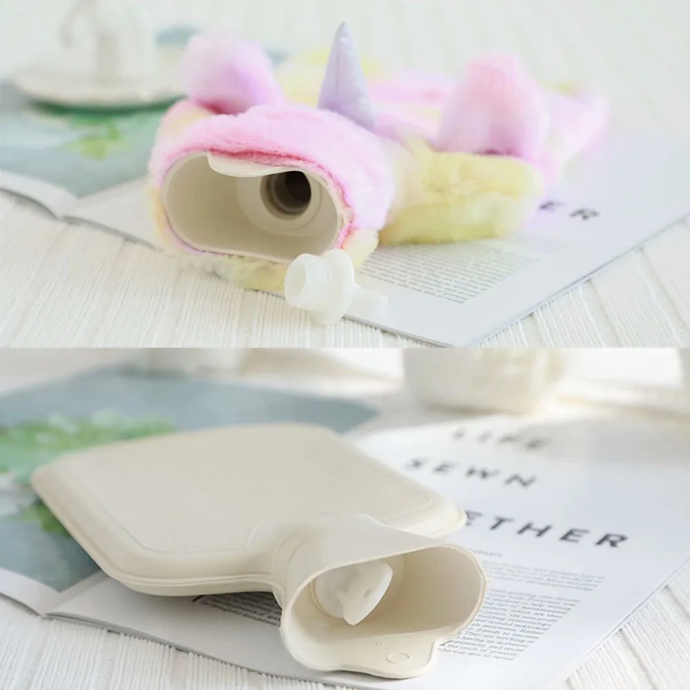 cute hand warm rubber pvc bag unicorn hot water bottle
