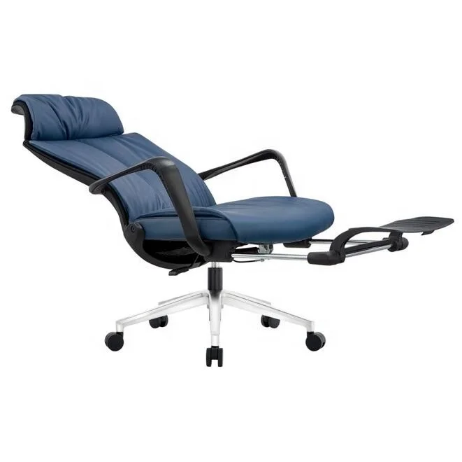 Высококачественные кожаные кресла с высокой спинкой, вращающееся кресло руководителя с подставкой для ног