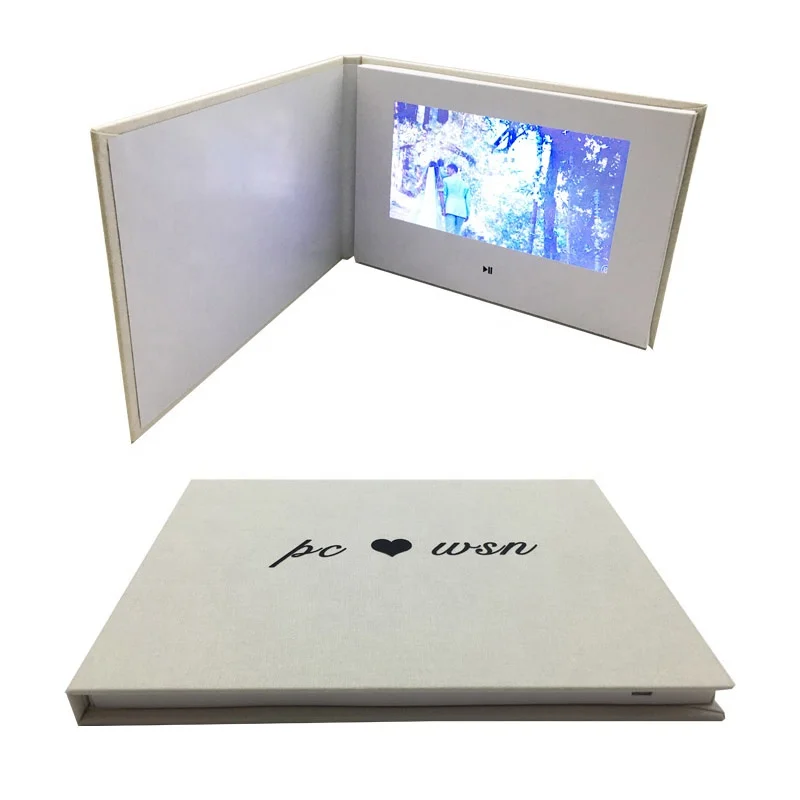 Hot Products wedding card invitation linen-bound video albums the wedding video book memory video brochure