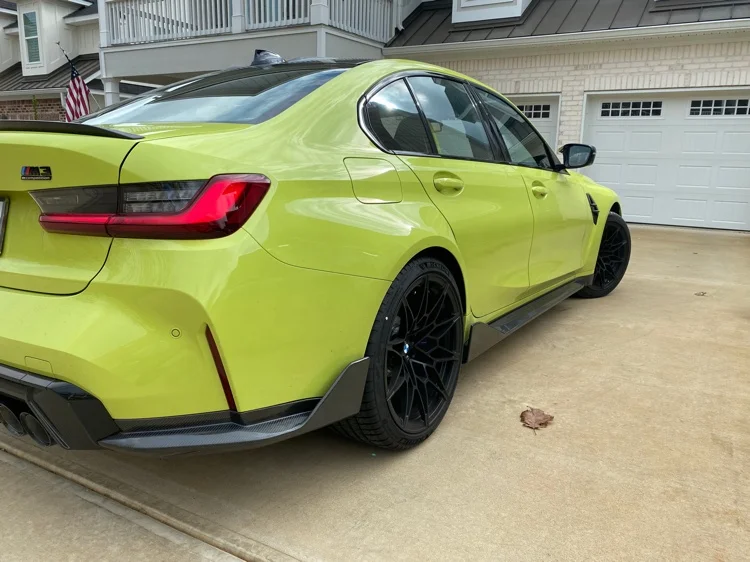 Customization M3 G80 Aero kit V-style Carbon Fiber Front Bumper  Lip Spoiler Side Skirts For BMW G80 M3 G82 M4 2021