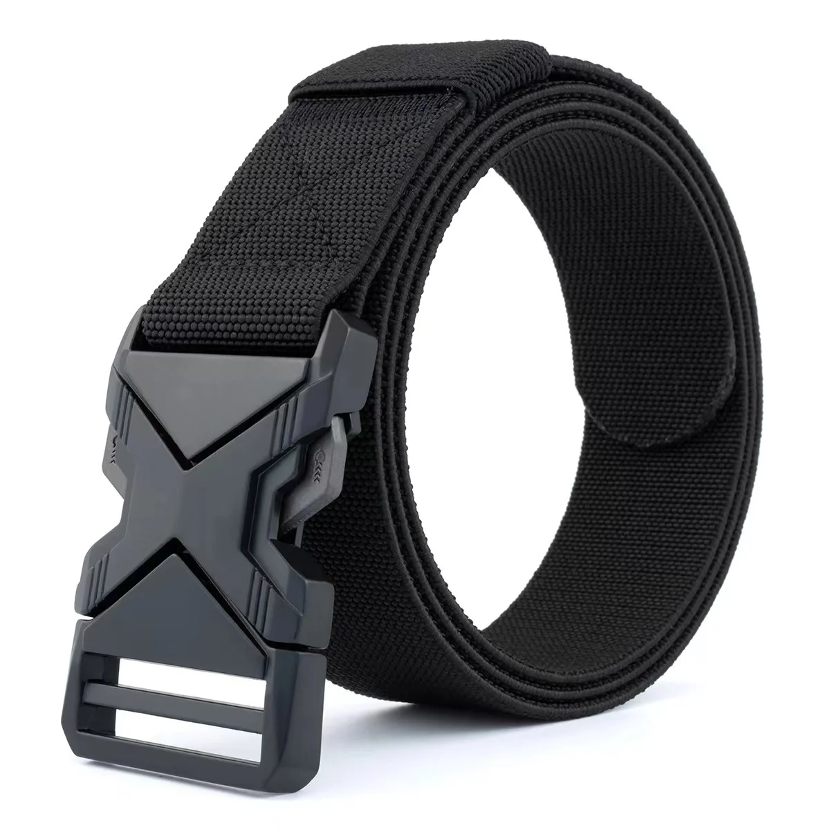 Tactical Belts Durable Nylon Adjustable Alloy Automatic Buckle Fabric Tactical Stretch Belt For Men