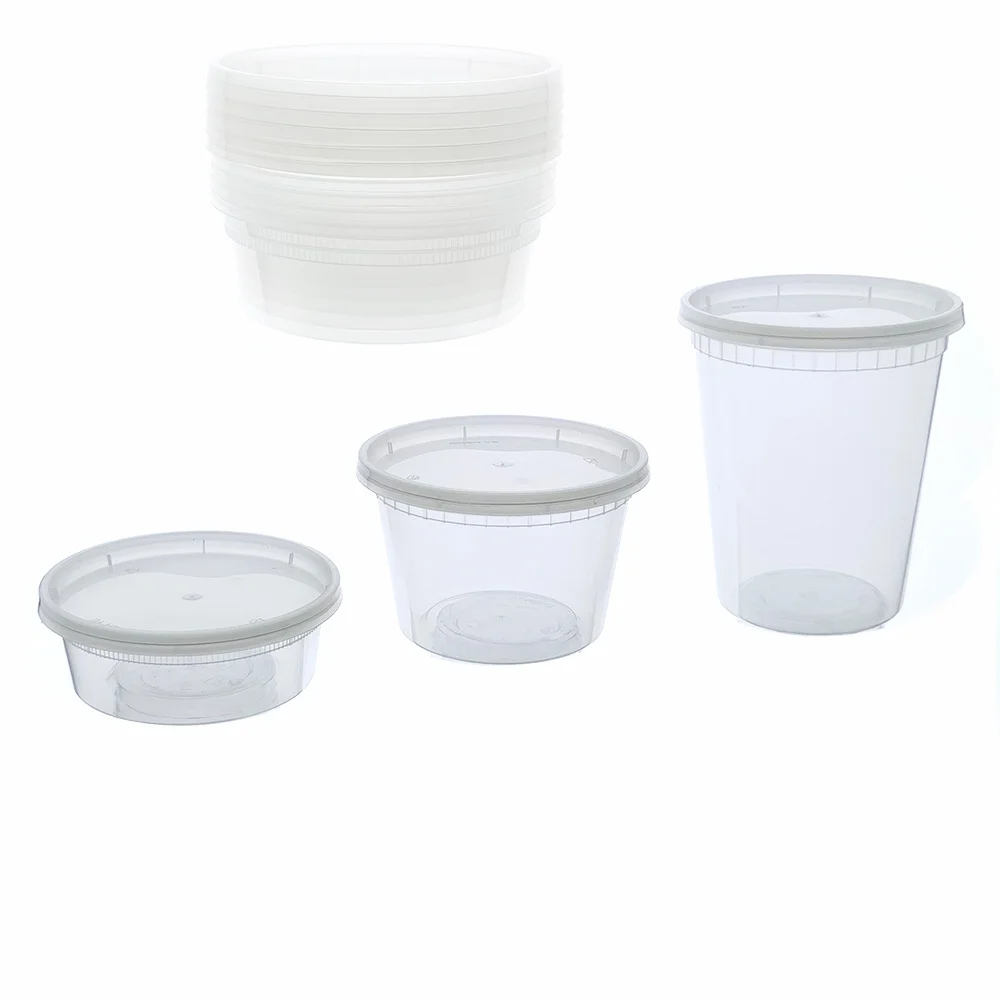16oz Plastic Airtight Deli Container  Round Shape Take Out Food Containers