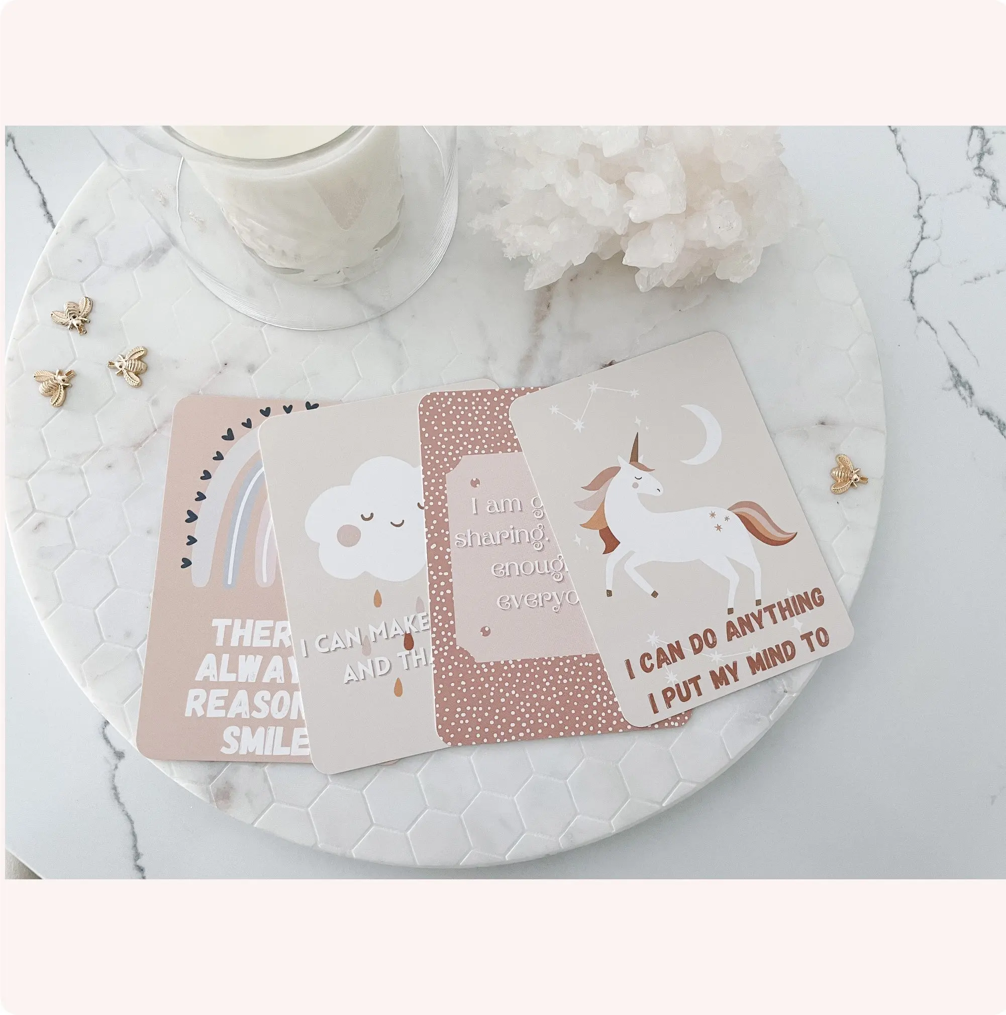 Custom Printing Mindful Meditation Positive Personalized Affirmation Cards Deck for Kids Children