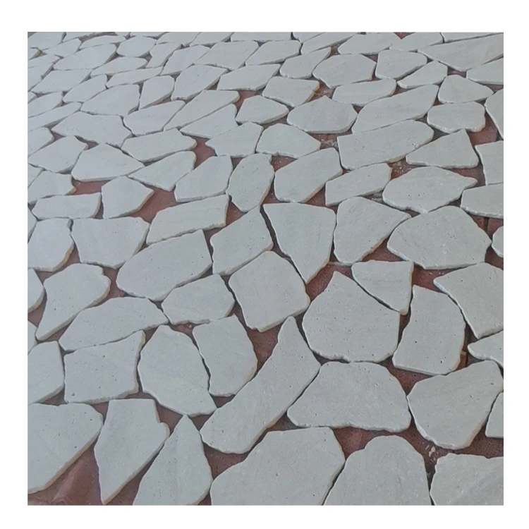 Random Irregular Shape  Classic White Honed Matt Travertine Flagstone For Wall and Floor Decoration