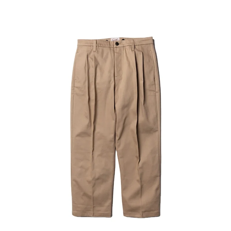 Good Quality American Retro Ami Khaki Tooling Trousers Straight Loose Nine-point Casual Pants Autumn And Winter Wear