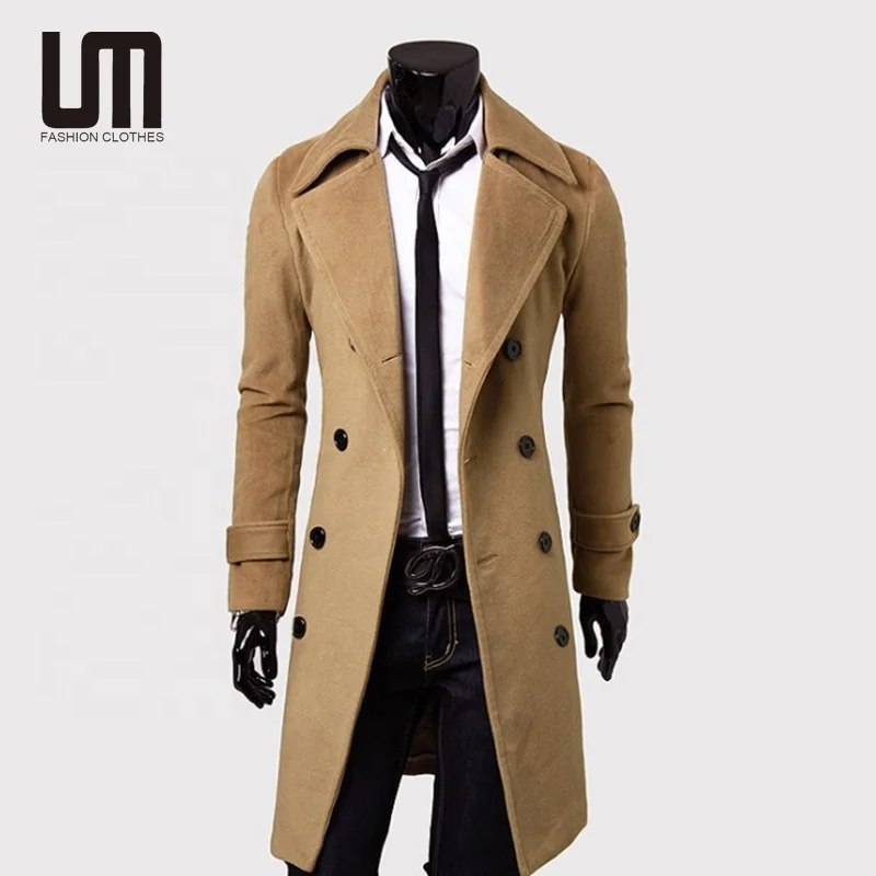 Liu Ming Cheap Wholesale Autumn Winter Thicken Men Button Plus Size XXXXL Trench Coat Long Jacket