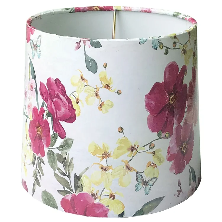 
6 Inch Lighting Parts Lampshade Custom Printed Pvc Fabric Colored Lamp Shades 
