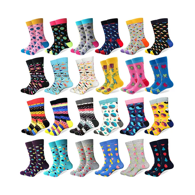 Оптовая продажа забавные сумасшедшие Красочные Функциональные мужские модные хлопковые носки счастливые для
