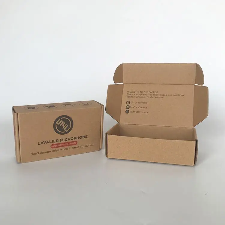 Custom Black Kraft Packaging Corrugated Paper Cardboard Postal Mailer Subscription Shipping Box