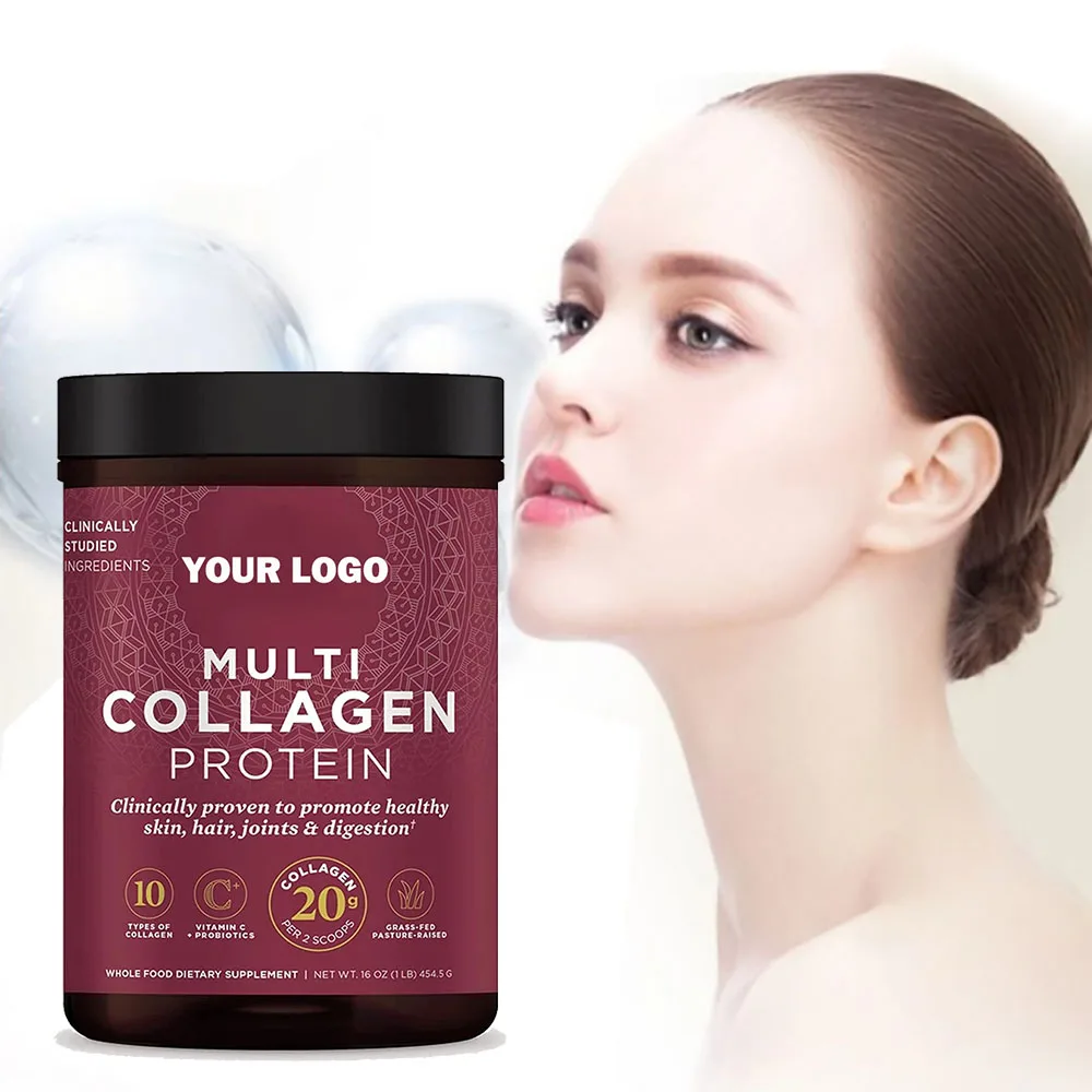 OEM fish anti-aging hydrolyzed collagen supports skin and nails peptide probiotics vitamin C collagen powder for skin whitening