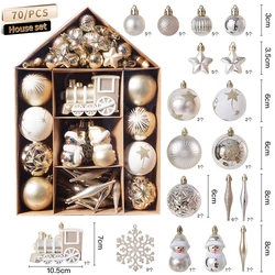 HUAMJ 2022 Christmas luxury gifts set 70pcs house star car tree ornaments christmas decorations of christmas ball tree ornaments