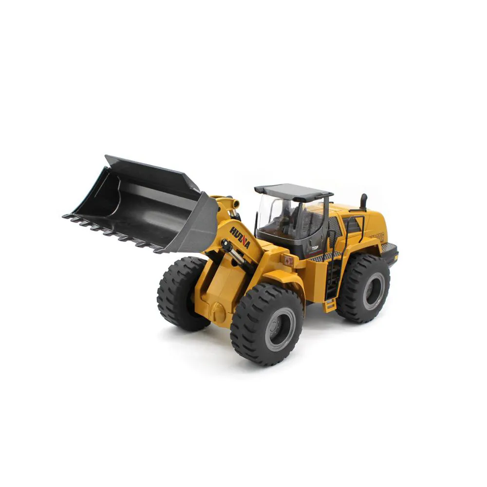 Hot Selling  Huina  1583  10 Channel 1/14 Scale  Metal RC Bulldozer Model Wheel Loader Remote Control Excavator Toy