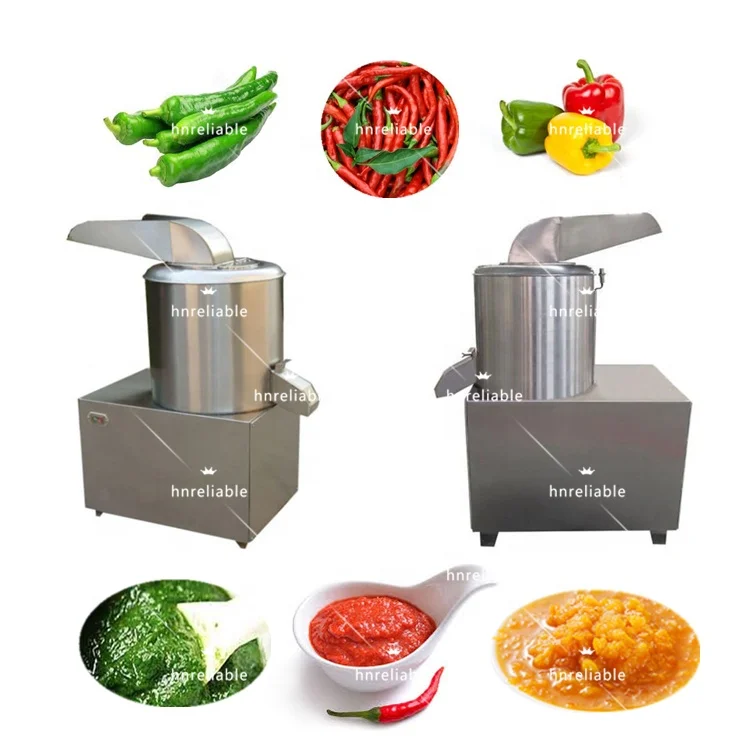 Vegetable Paste Machine / Ginger Onion Garlic Mix Puree Cutting  Making Machine / blade cutting mango fruit pulp making machine