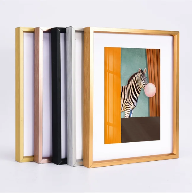 Factory custom large picture black photo white picture frame a1 a2 a3 a4 wall decor picture frame aluminium framework one piece
