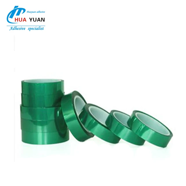 Powder Coating Heat Self adhesive Tape Polyester  Green Masking PET for Painting Anodizing Application