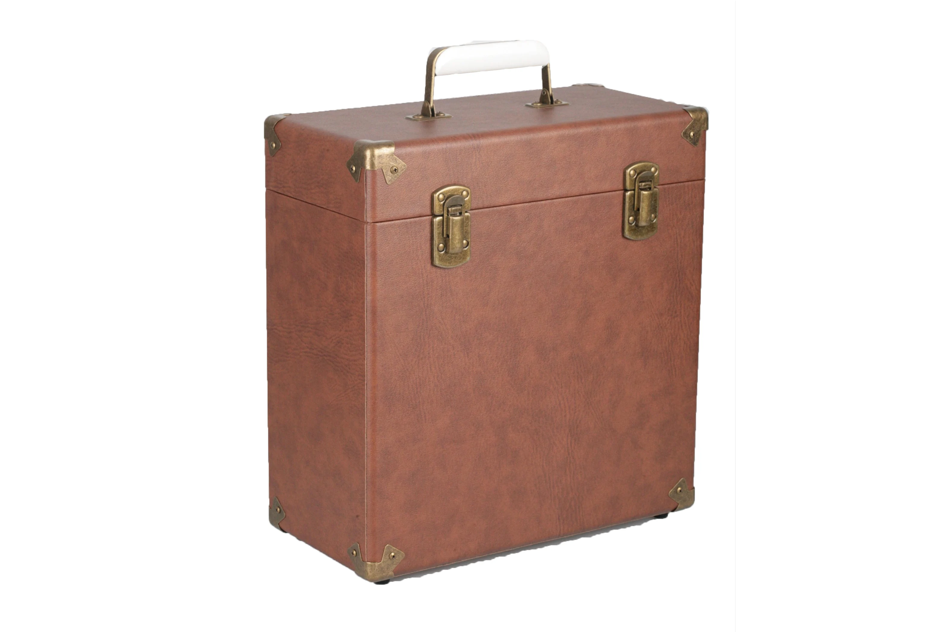 
CD Black Vintage Retro Vinyl Leather Record Storage Carrying Case for 45+ Records (Dust/Scratch Free) - Black-12Inch 